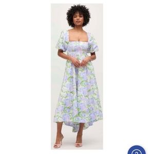 NWT Hill House Matilda Hydrangea MIDI Dress XL